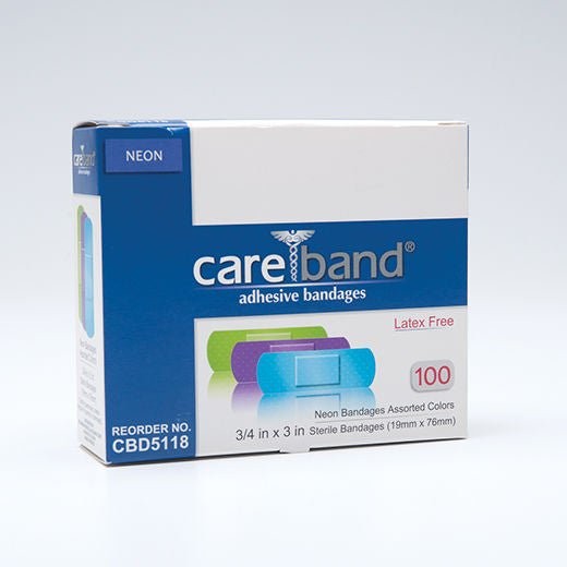 Dukal Careband Neon Adhesive Strip, 3/4 x 3 Inch