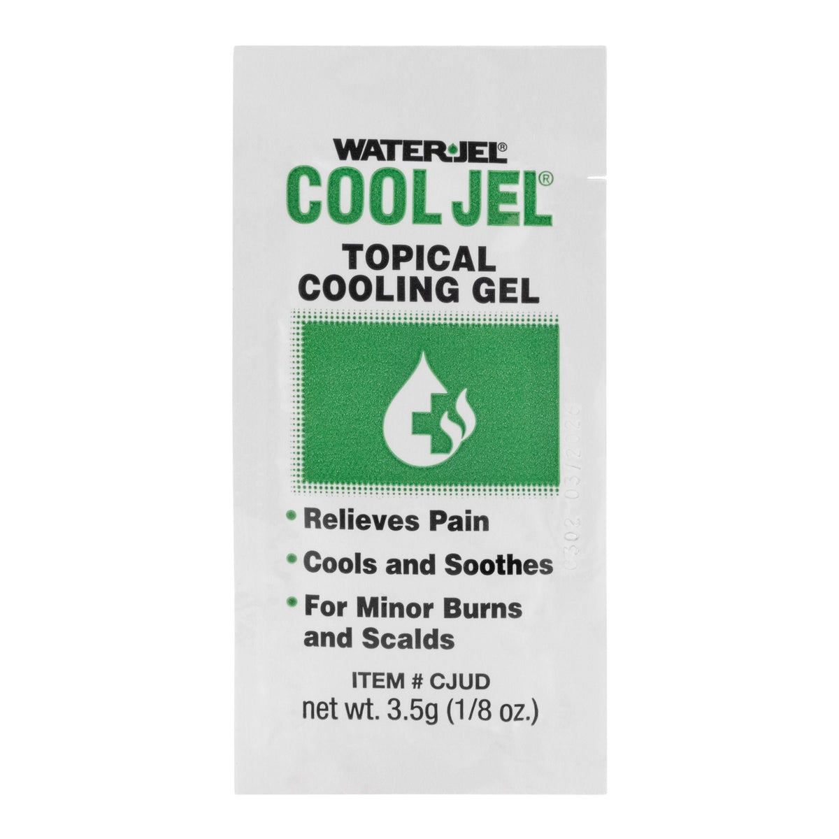 Water Jel Cool Jel, Burn Relief Topical Gel, Tea Tree Oil, Glycerin, 3.5 Gram Packet - CJ25-600.00.000 - LL Medico