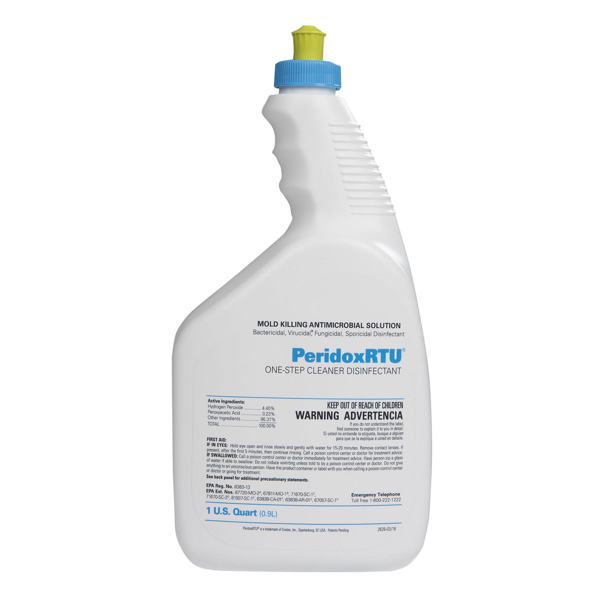 PeridoxRTU Sporicidal, Surface Disinfectant Cleaner, Peroxide Based, Liquid, Vinegar Scent, Sterile, 32 oz - CR85335IR - LL Medico