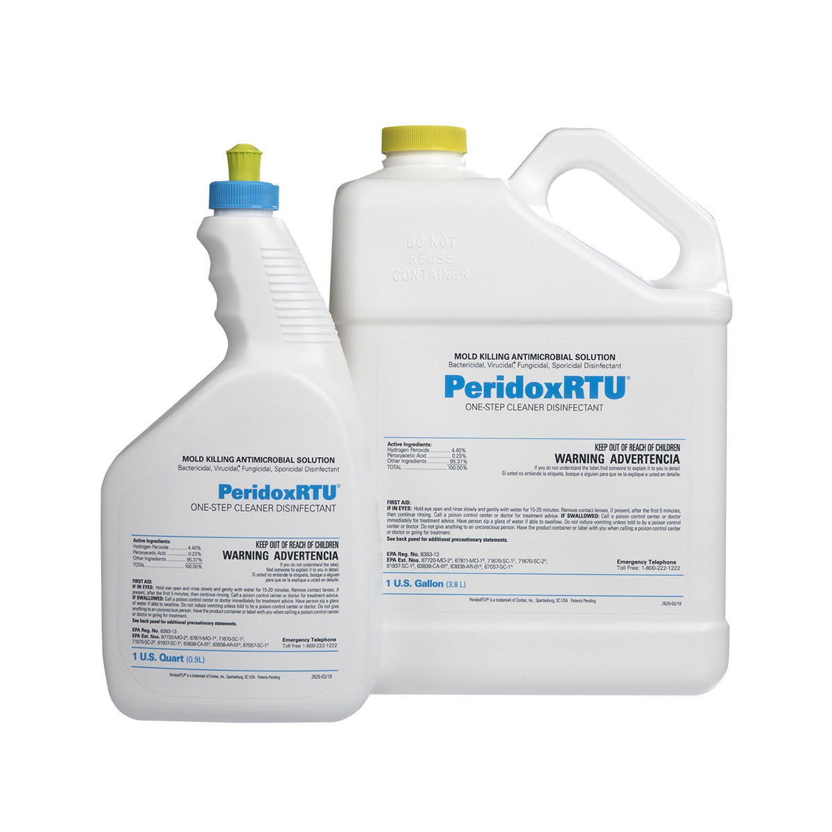 PeridoxRTU Sporicidal, Surface Disinfectant Cleaner, Peroxide Based, Liquid, Vinegar Scent, Sterile, 32 oz - CR85335IR - LL Medico