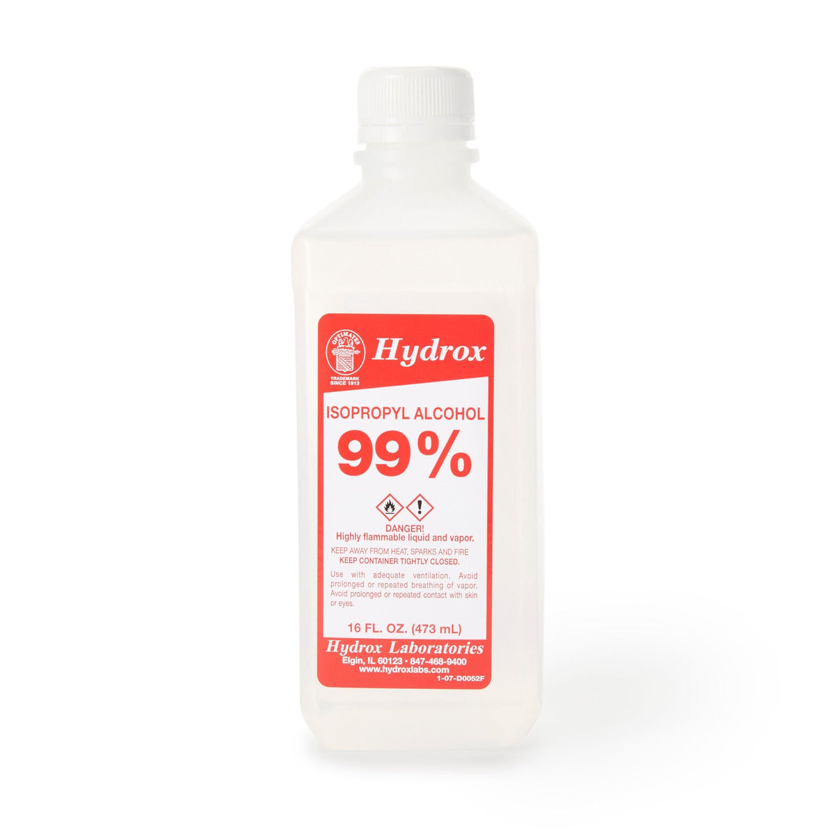 McKesson Hydrox Isopropyl Alcohol, 99% Strength, Liquid, 16 oz Bottle - D0052 - LL Medico