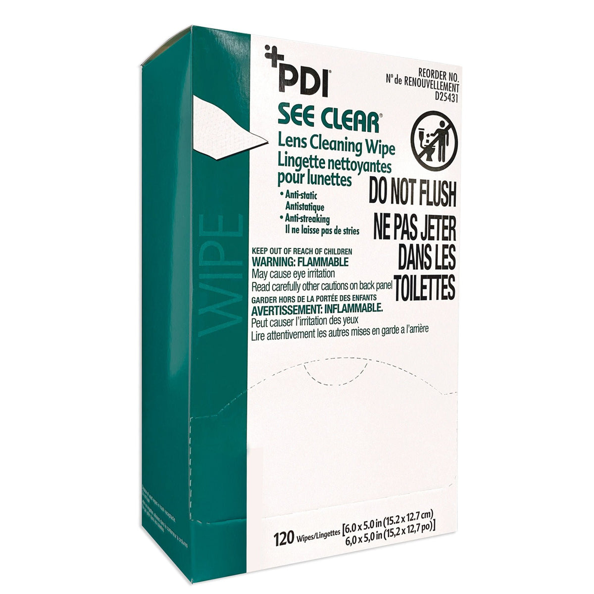 See Clear Eye Glass Cleaning Wipes, Non-Streaking, Anti-Static - D25431 - LL Medico