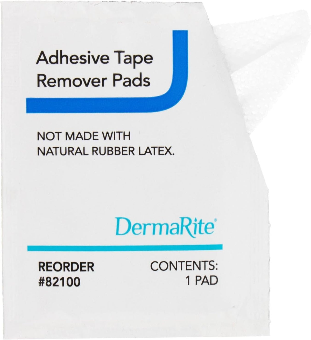 DermaRite Adhesive Remover, 1.5" x 3.5" Alcohol-Based Wipe - DER82100 - LL Medico