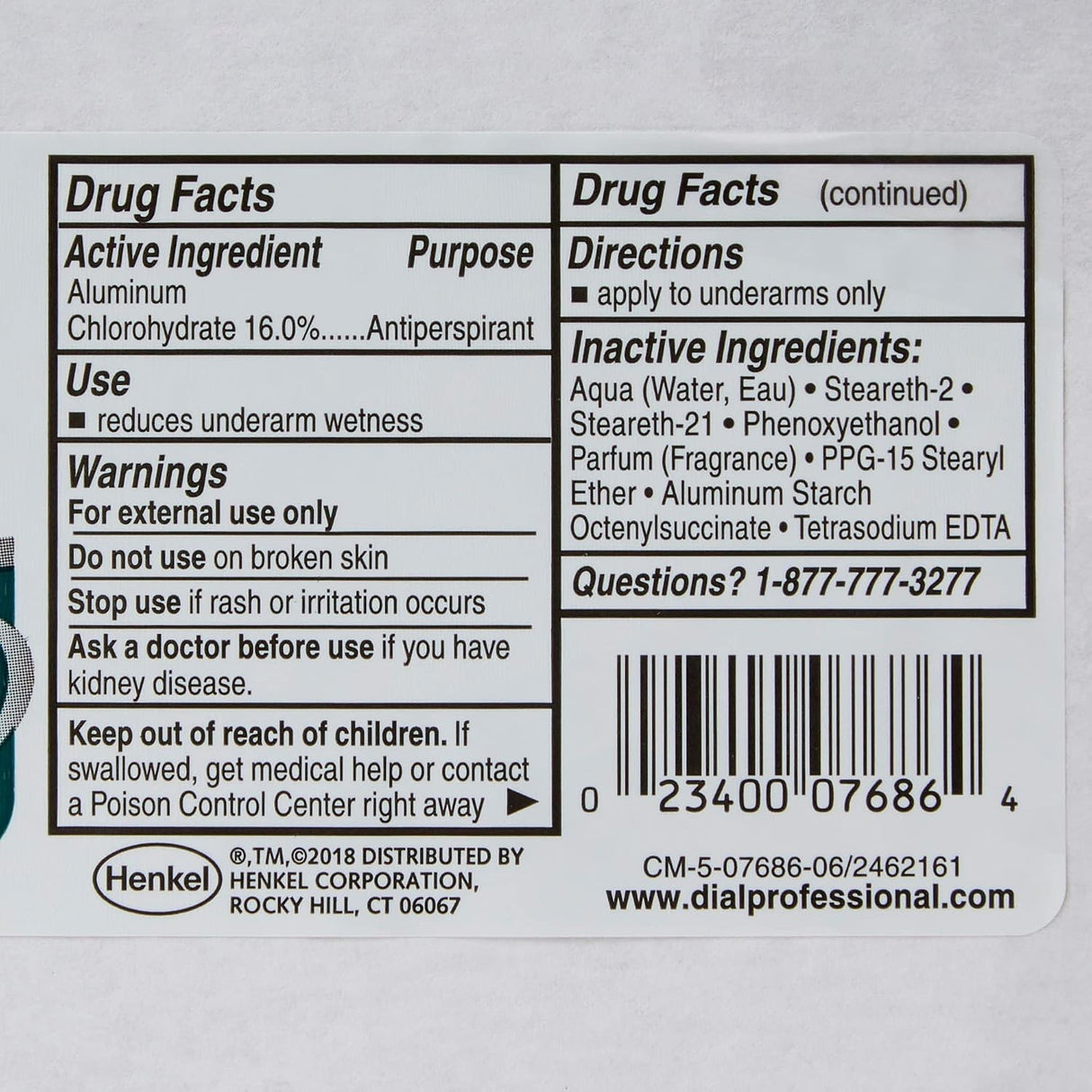 Dial Professional Anti-Perspirant & Deodorant Roll-On, Crystal Breeze, 1.5 fl oz