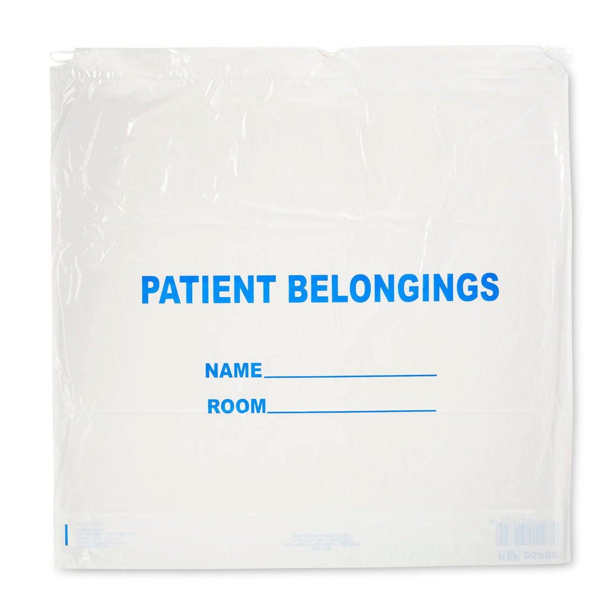 DawnMist Patient Belongings Bag, White, 20" x 20", Plastic, Drawtape Closure - DSPB01 - LL Medico