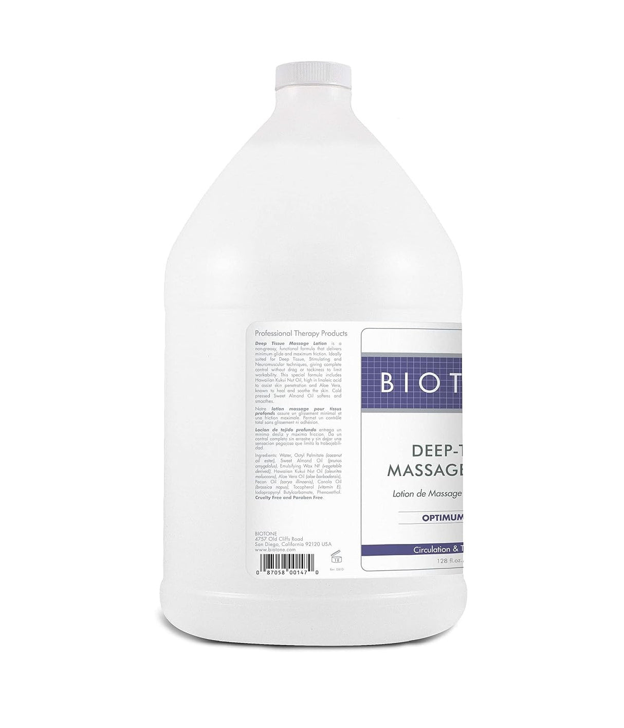 Biotone Deep-Tissue Massage Lotion, Optimum Control, 128 fl oz