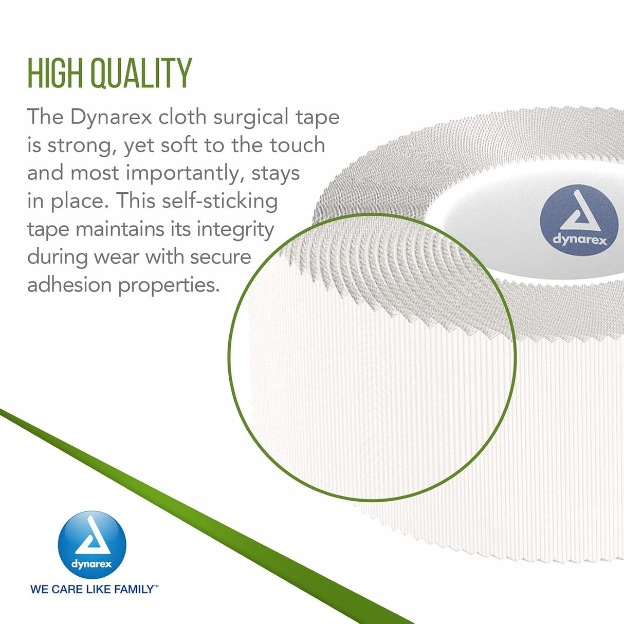 Dynarex Cloth Medical Tape, 1 Inch x 10 Yard, White