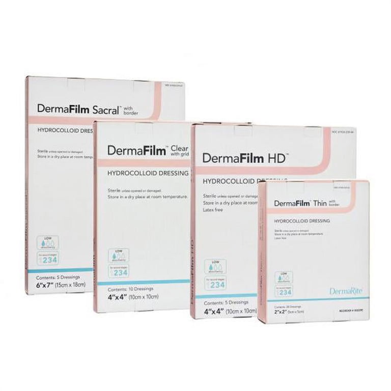 DermaFilm HD Hydrocolloid Dressing, 4 x 4 Inch