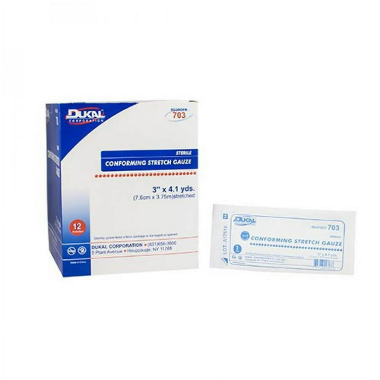 Dukal Sterile Conforming Bandage, 3 Inch x 4.1 Yard, 1-Ply