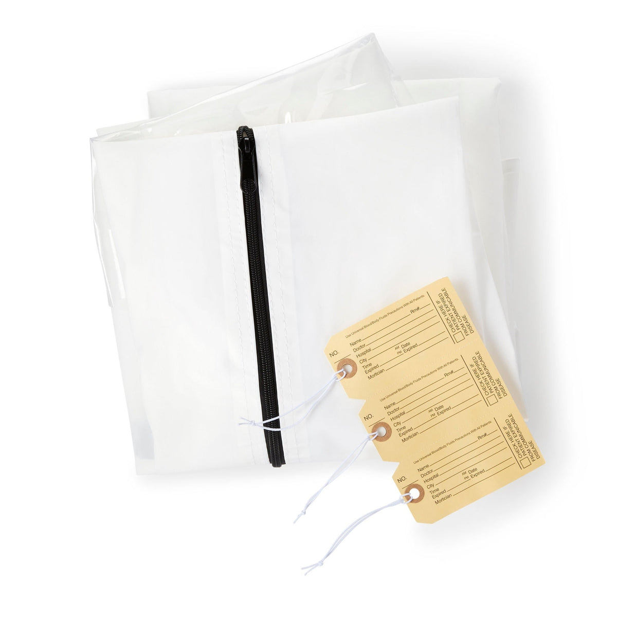 EnviroMed-Bag Post Mortem Bag, One Size Fits Most, 36 x 92", White, Olefin Film, Zipper Closure, Envelope Style, 250 lb Weight Capacity - EMD2-3692A - LL Medico