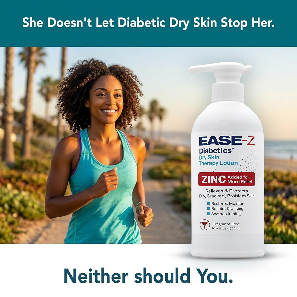 Ease-Z Diabetics' Dry Skin Therapy Lotion, Fragrance Free, 10.9 fl oz
