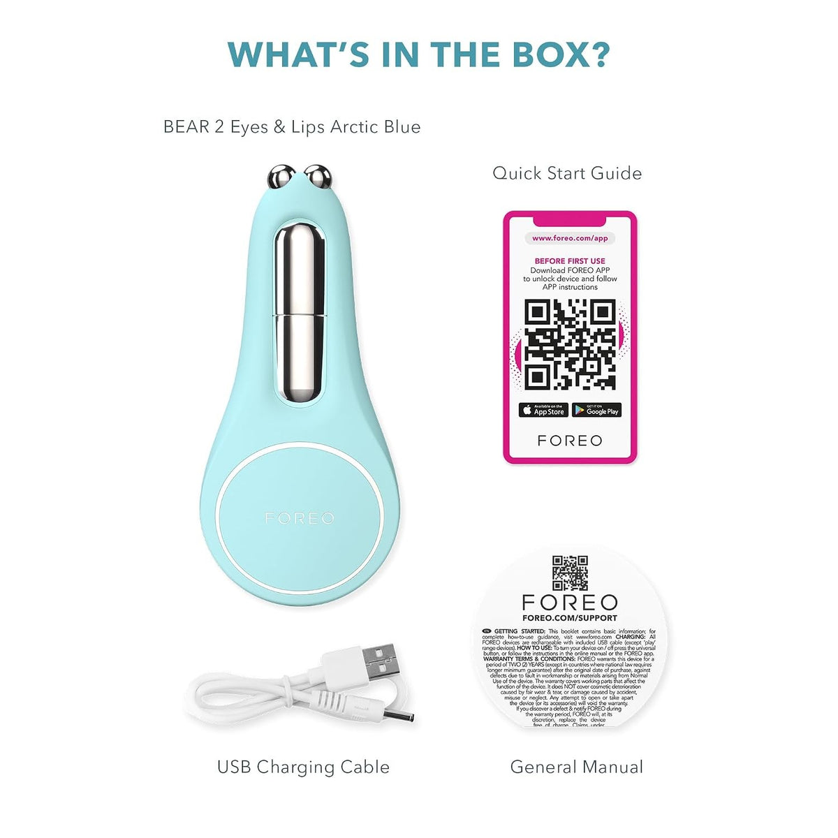 BEAR 2 Eyes & Lips Microcurrent Line Smoothing Device, Arctic Blue