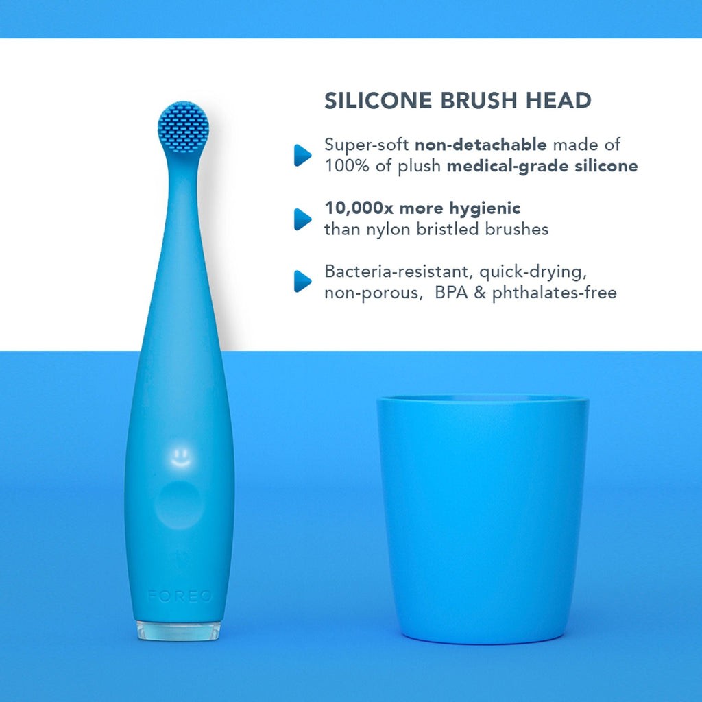 ISSA baby Soft Silicone Sonic Toothbrush, Bubble Blue Dino