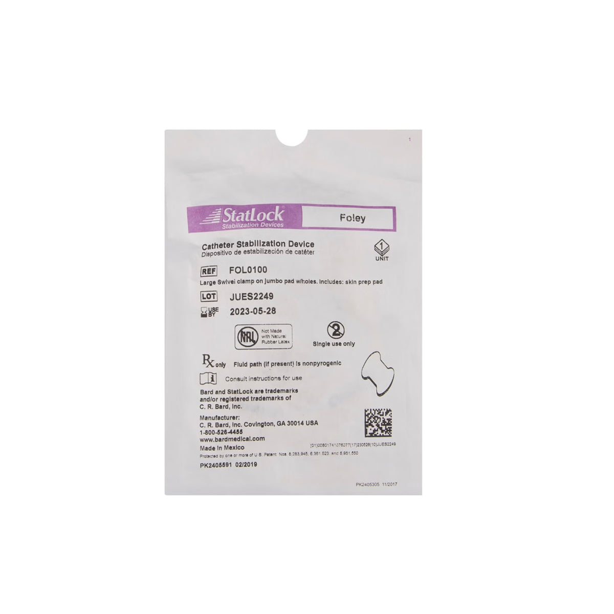 Bard Statlock Foley Catheter Secure