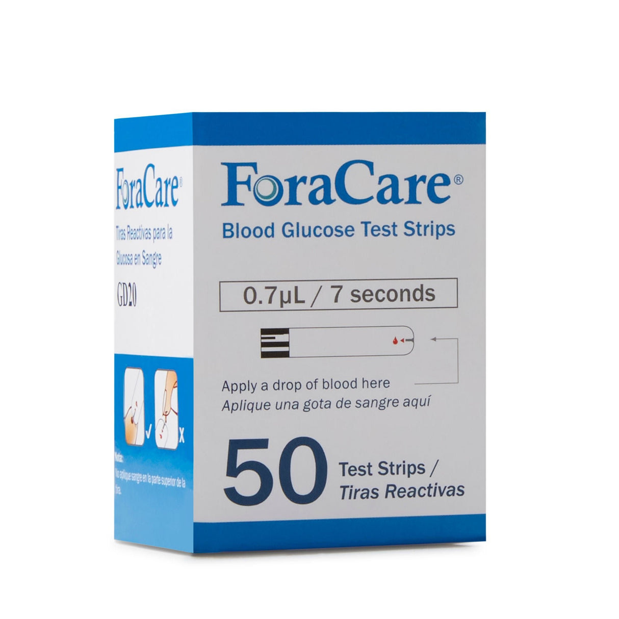 FORA GD20 Blood Glucose Test Strips, 50 Count