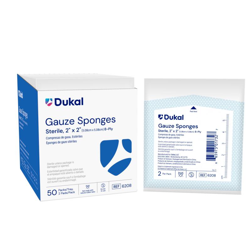 Dukal Gauze Sponge, 2 x 2 Inch, 8-Ply
