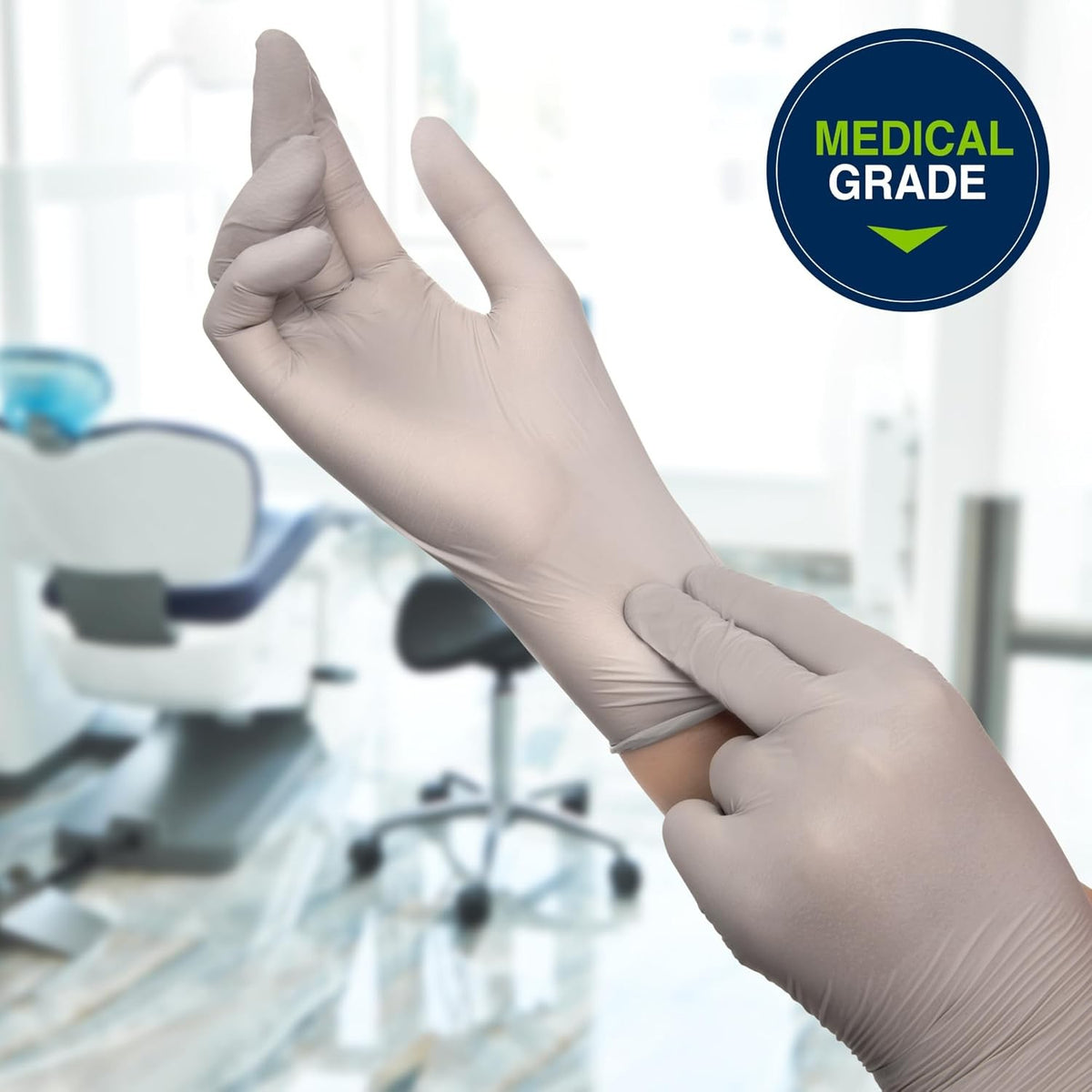 Halyard Sterling SG Nitrile Exam Gloves, Powder-Free, Gray