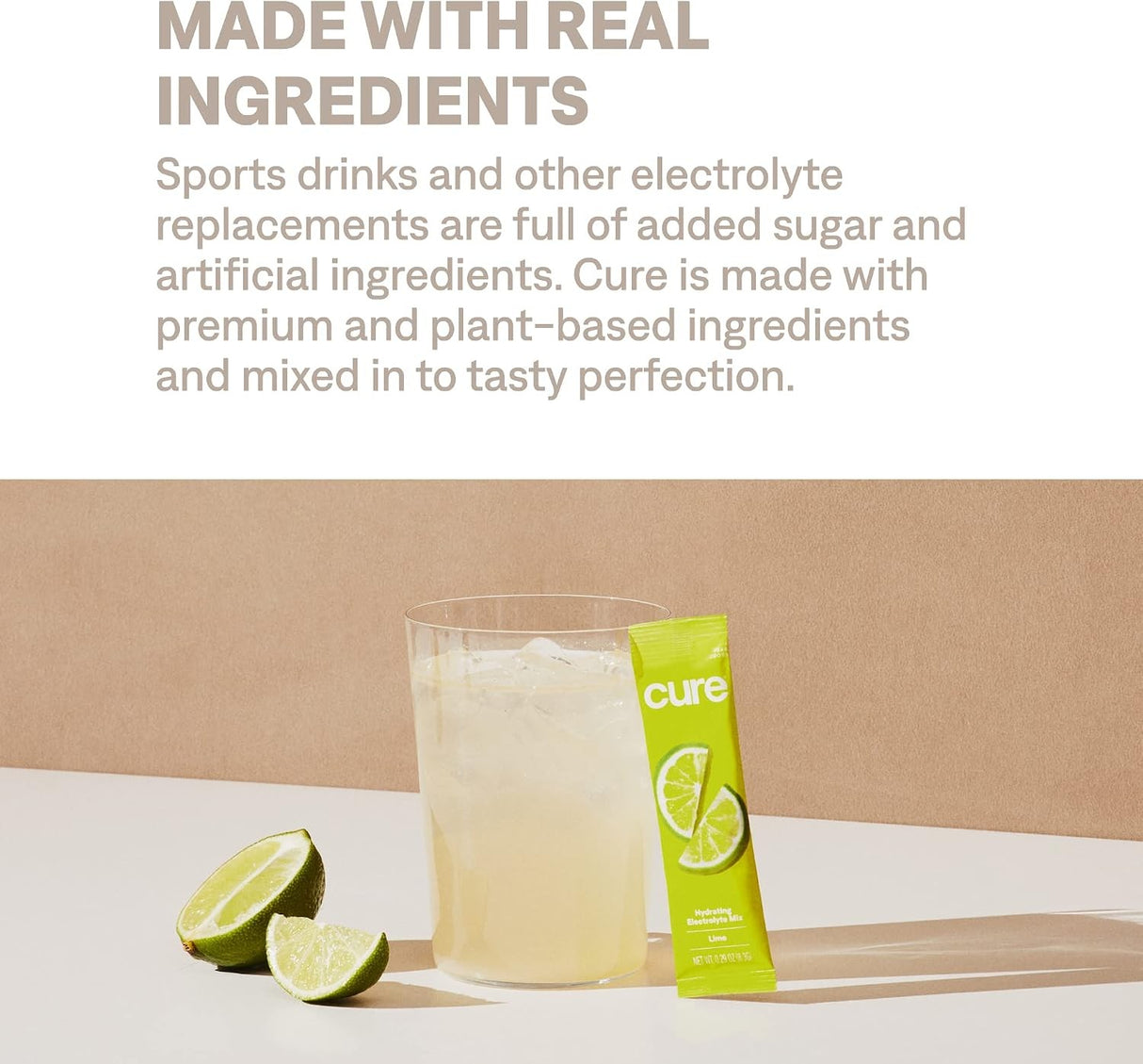 Cure Hydration Electrolyte Drink Mix, Lime, 8.3 Gram