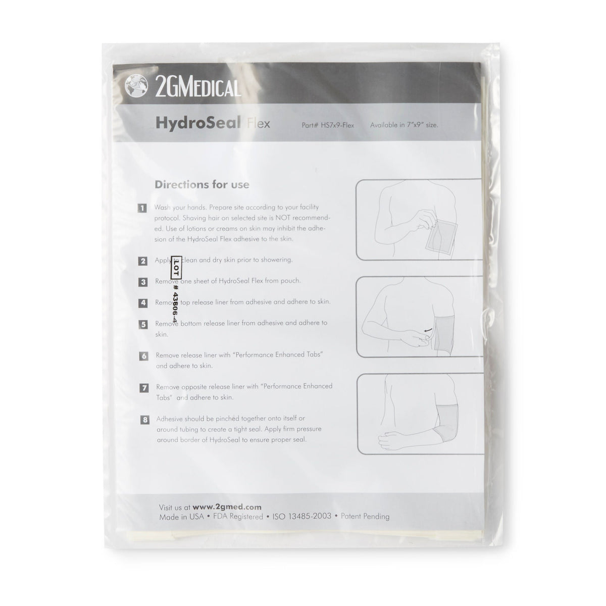 HydroSeal Flex IV Site Barrier Protector, Clear Rectangle, 7 x 9", Film / Adhesive, Nonsterile - HS7X9-Box - LL Medico
