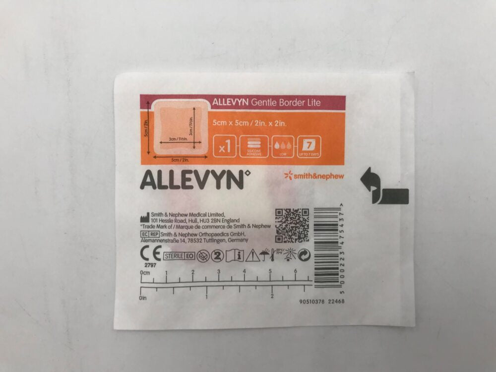 Allevyn Gentle Border Lite, 5 x 5 Centimeter