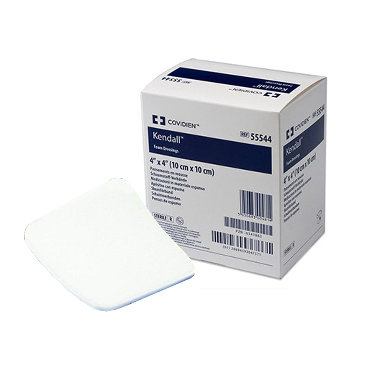 Kendall Nonadhesive without Border Foam Dressing, 4 x 4 Inch