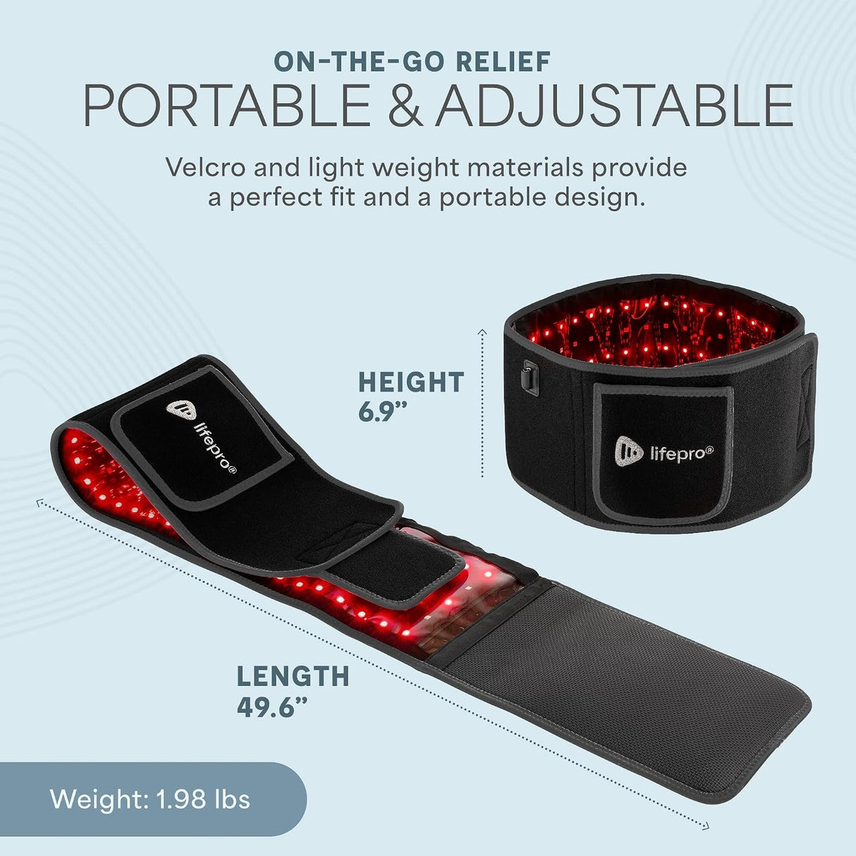 Light Therapy Belt Allevared Pro 6-7/8 X 49-3/5 Inch