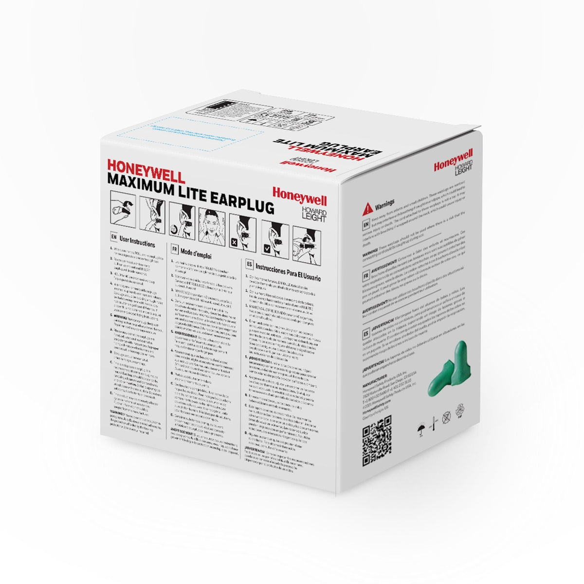 Howard Leight Max Lite Uncorded Disposable Foam Earplugs, One Size Fits Most, NRR 30, Green - LPF-1 - LL Medico