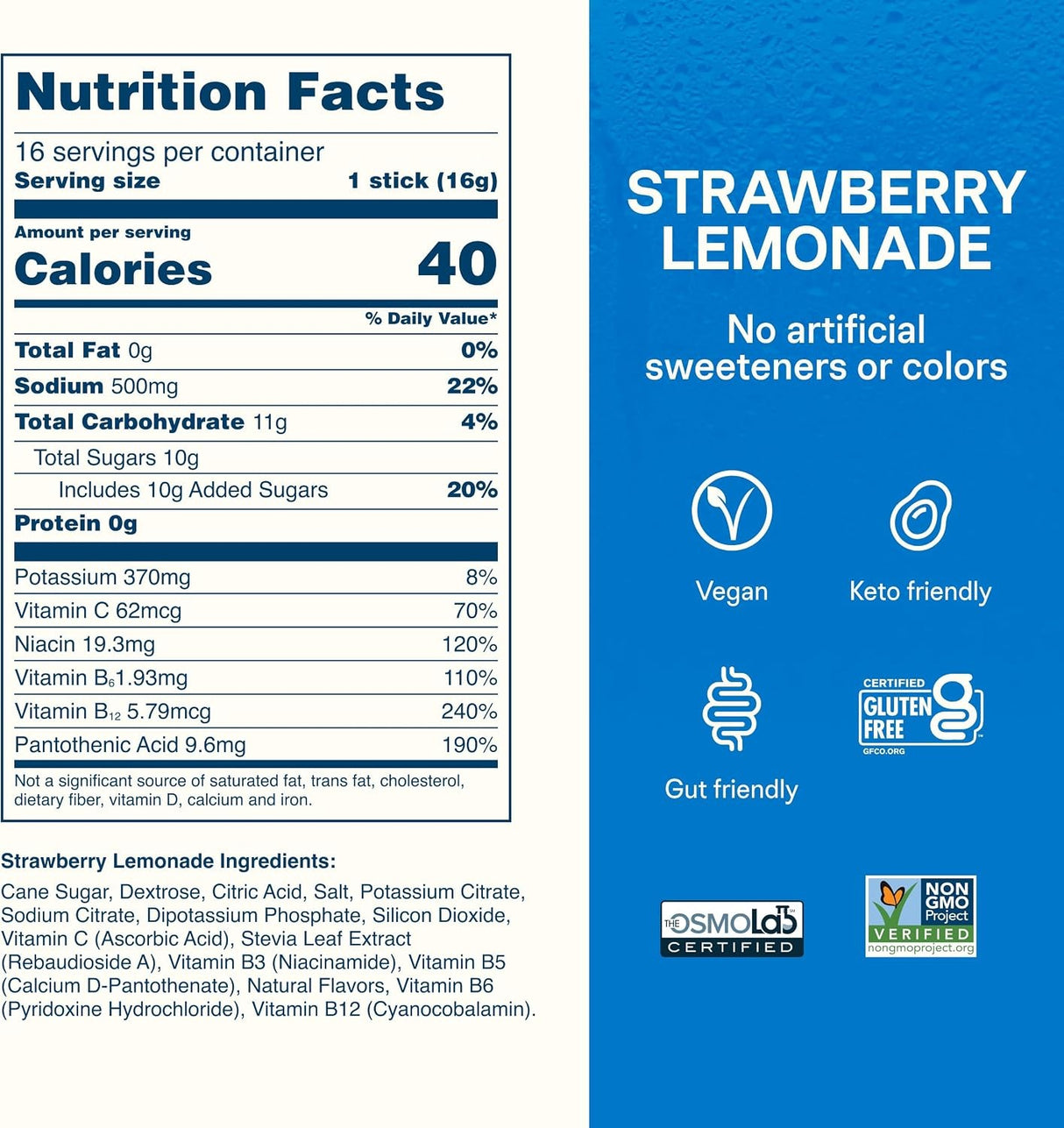 Liquid I.V. Hydration Multiplier Electrolyte Powder, Strawberry Lemonade, 0.56 oz