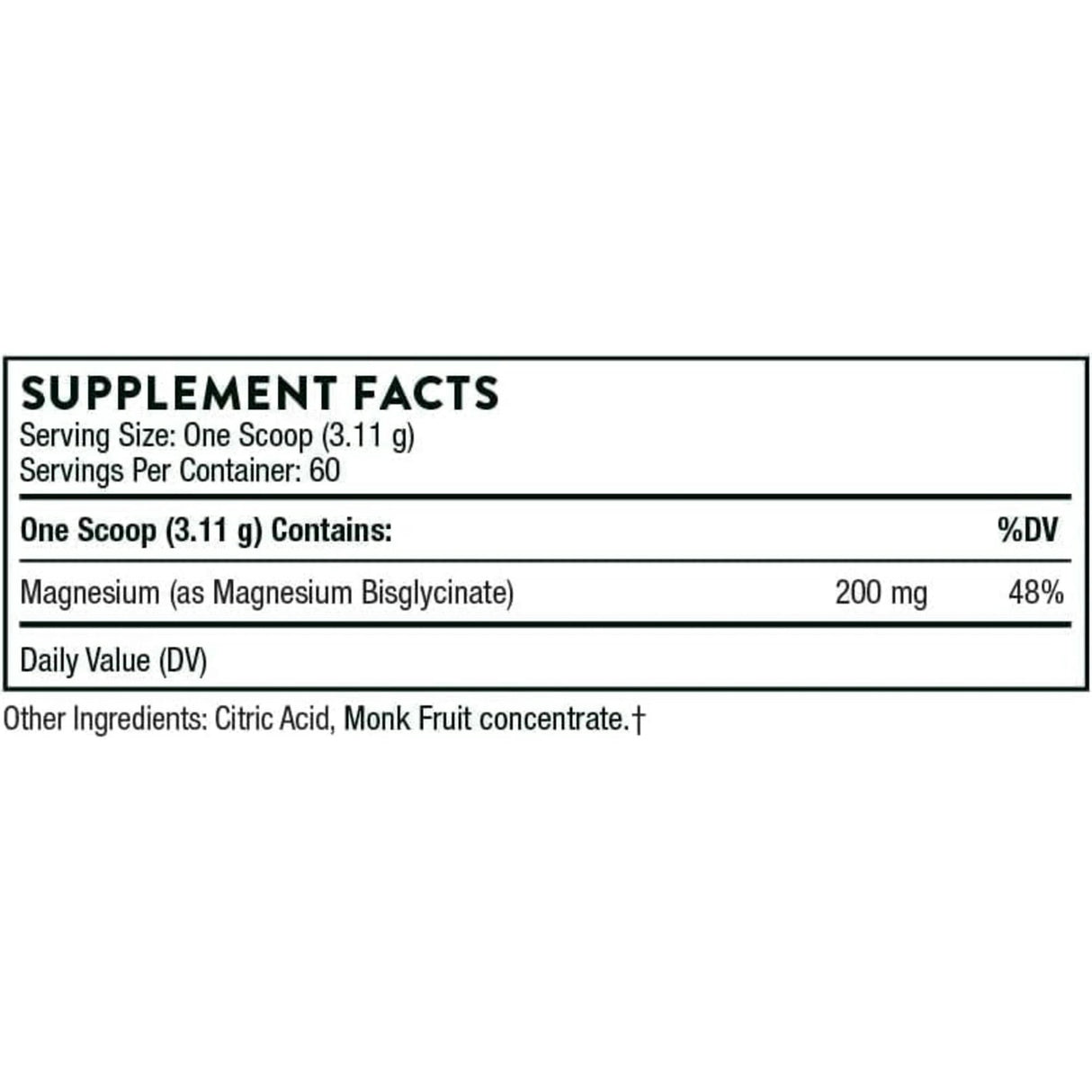 Thorne Magnesium Bisglycinate Powder, Sweet Flavor, 6.5 oz
