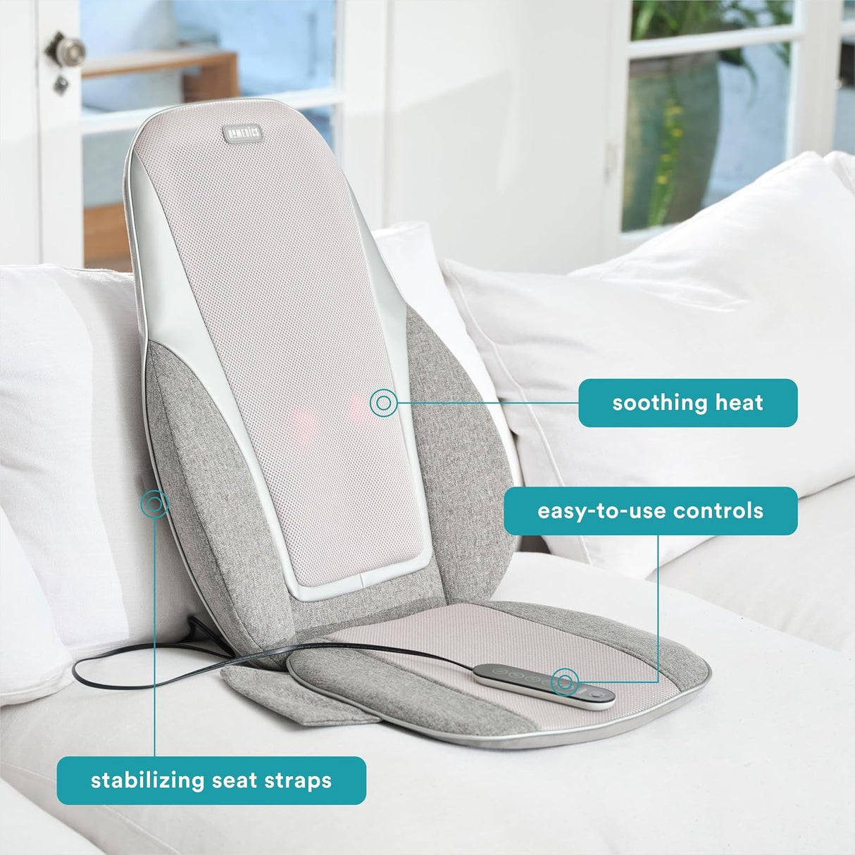 Massage Cushion with Heat HoMedics Shiatsu Pro 5-5/16 X 17-1/2 X 24-1/2 Inch