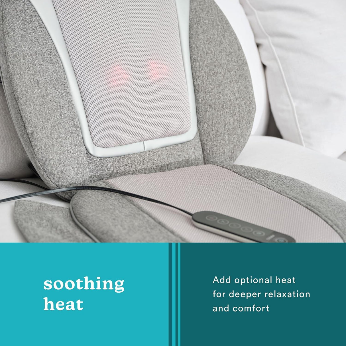 Massage Cushion with Heat HoMedics Shiatsu Pro 5-5/16 X 17-1/2 X 24-1/2 Inch