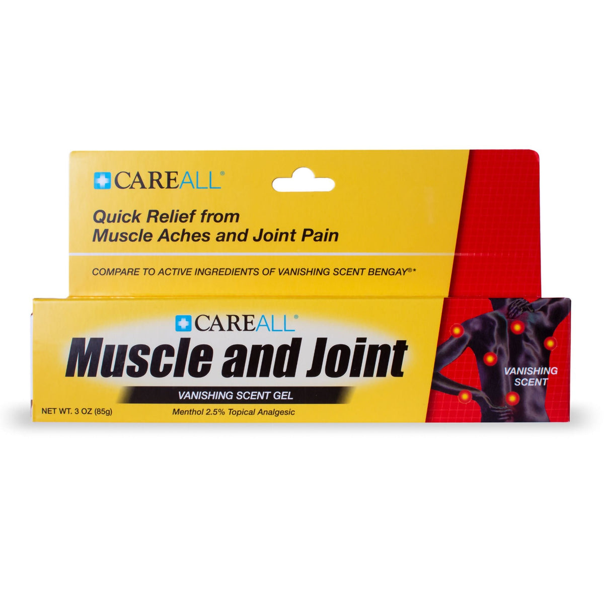 CareAll Muscle and Joint Topical Gel, Menthol 2.5%, 3 oz Tube - MJG3 - LL Medico