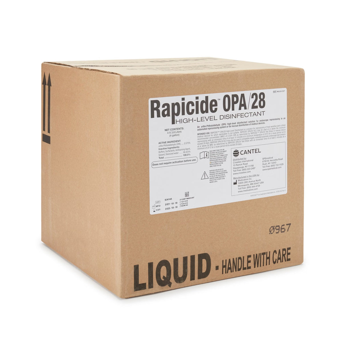 Rapicide OPA/28 High-Level Disinfectant, RTU Liquid, Reusable - ML02-0127 - LL Medico