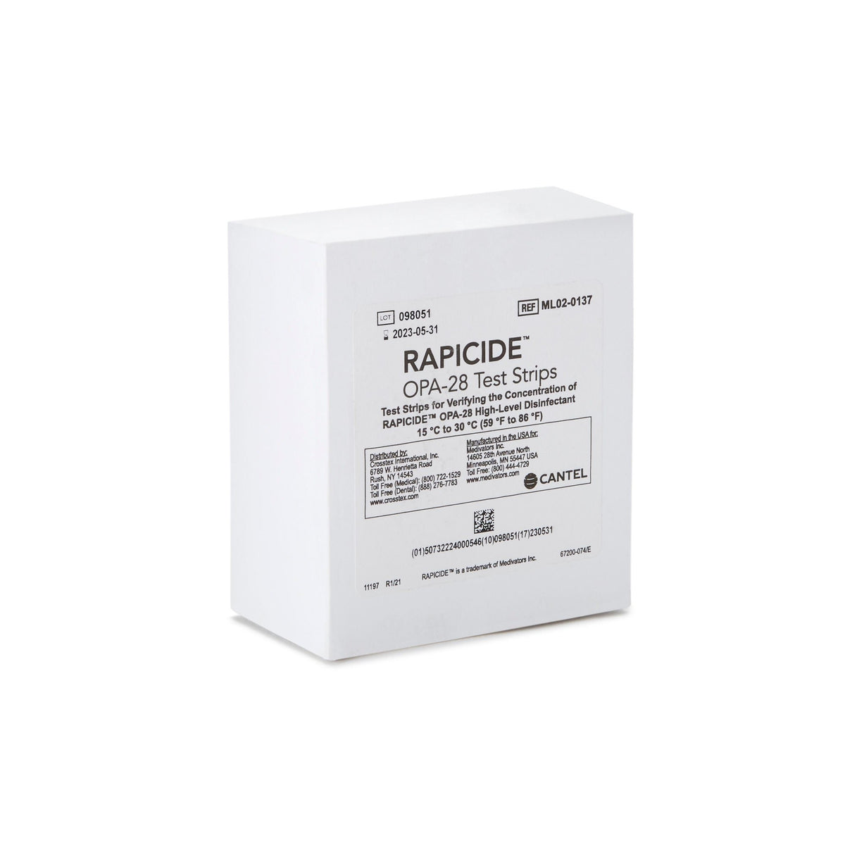 Rapicide OPA/28 Test Strips, OPA Concentration Indicator, Pad, Single Use - ML02-0137 - LL Medico