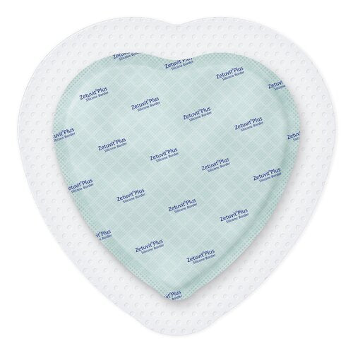 Zetuvit Plus Silicone Border Super Absorbent Dressing, 7 x 7 Inch Sacral
