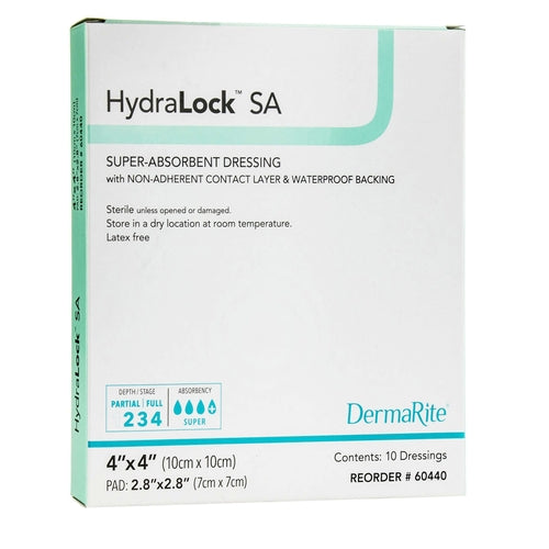 HydraLock Super Absorbent Dressing, 4 x 4 Inch