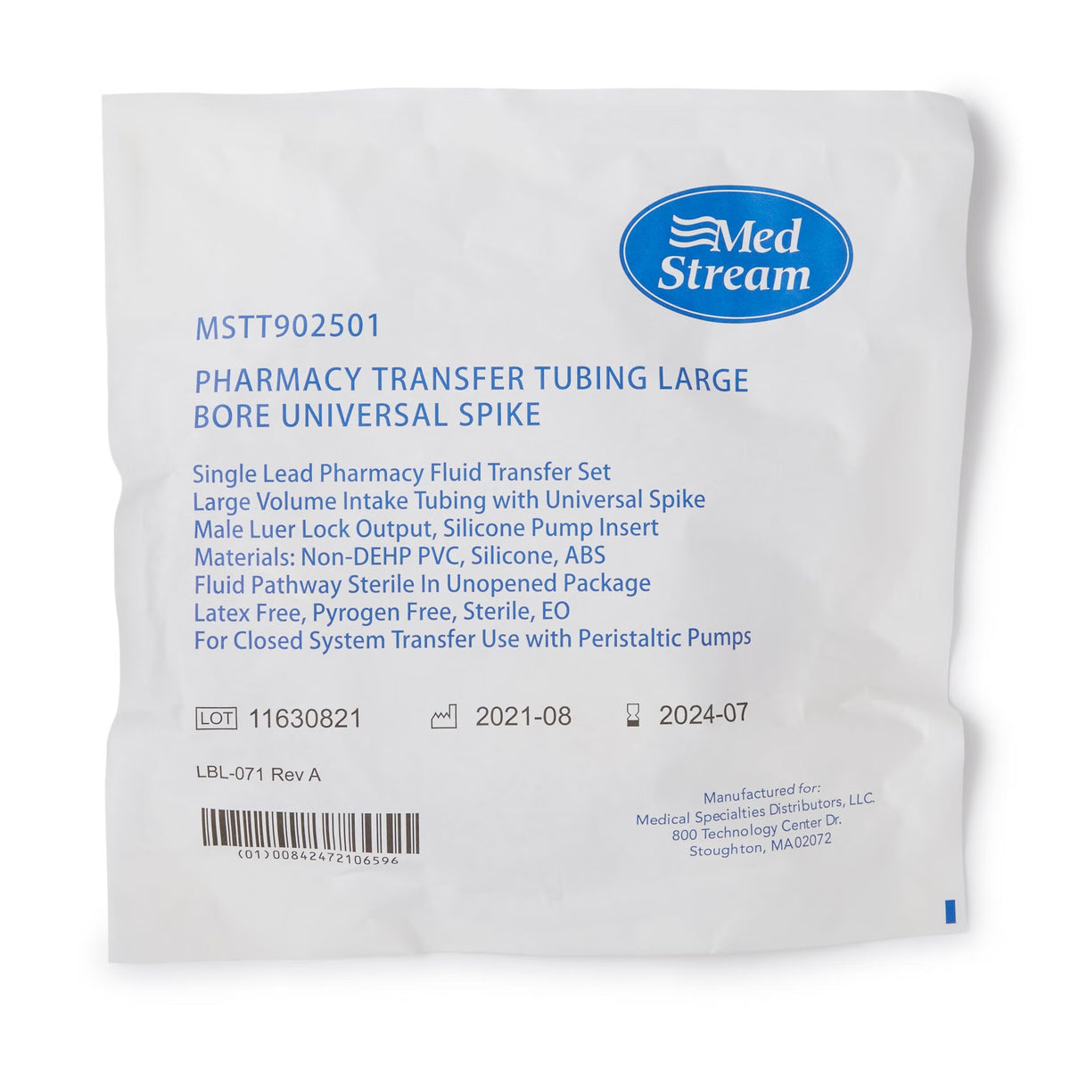 McKesson Pharmacy Pump Tube Set, Non-DEHP, Universal Vented / Non-Vented, Large Bore, Sterile - MSTT902501 - LL Medico