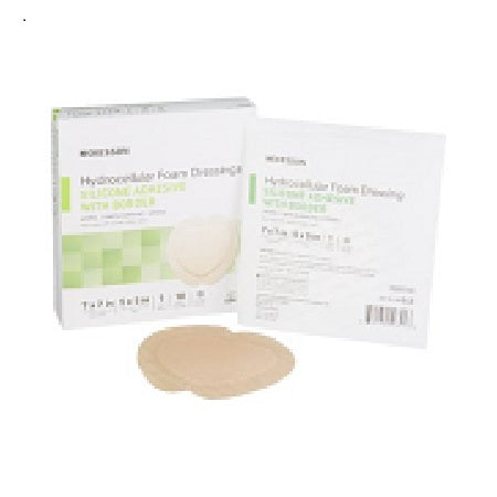 McKesson Silicone Adhesive with Border Silicone Foam Dressing, 7 x 7 Inch Sacral