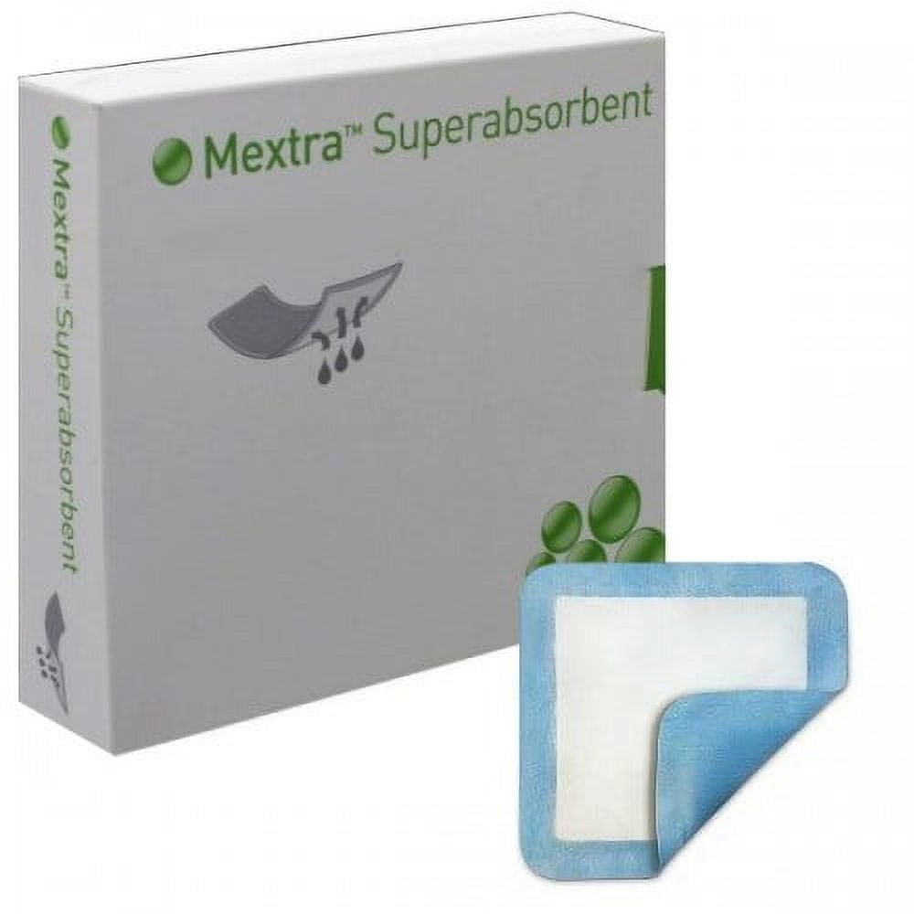 Mextra Superabsorbent Super Absorbent Dressing, 4 x 4 Inch