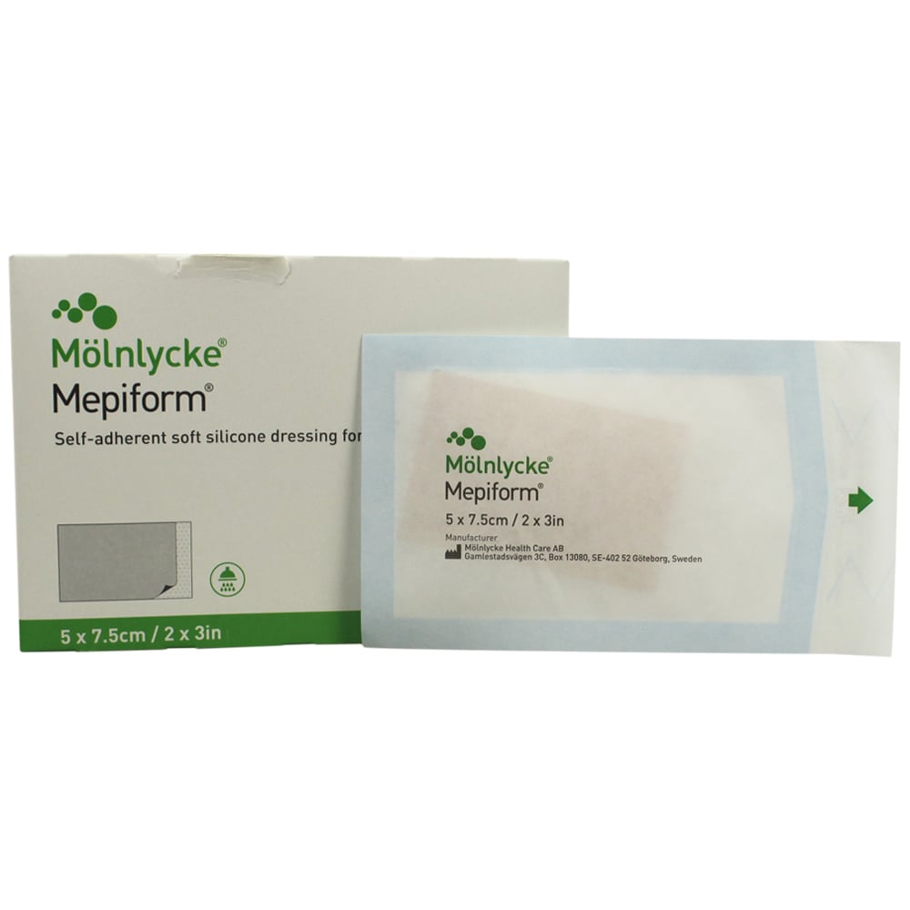 Molnlycke Mepiform Self Adherent Silicone Dressing, 2 x 3 Inch