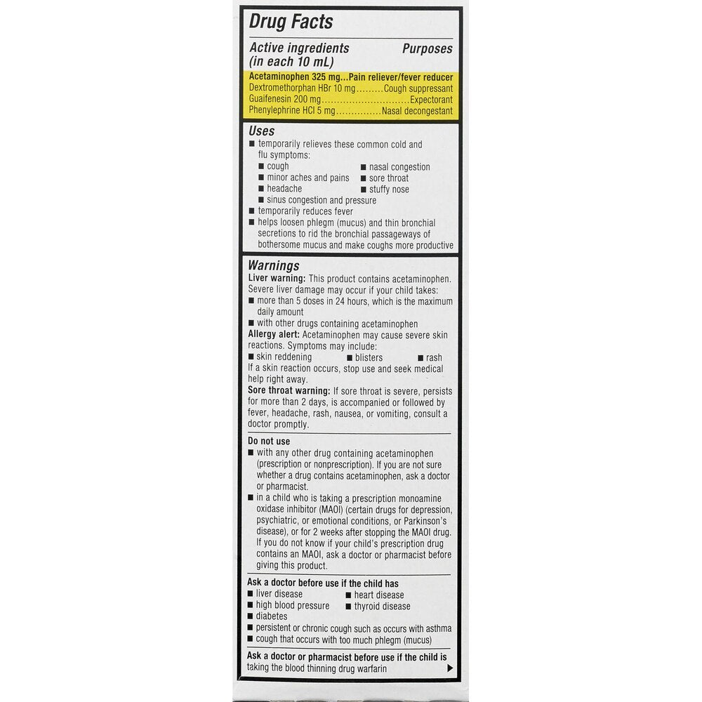 Mucinex Children’s Cold, Cough & Sore Throat Liquid, Mixed Berry, 4 oz