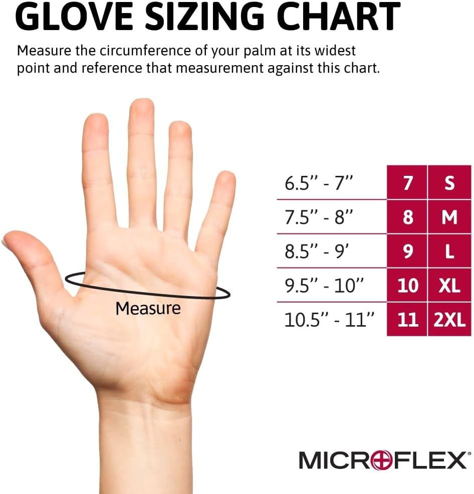 Microflex Blaze Nitrile Exam Gloves, Orange, Large, 100 Count