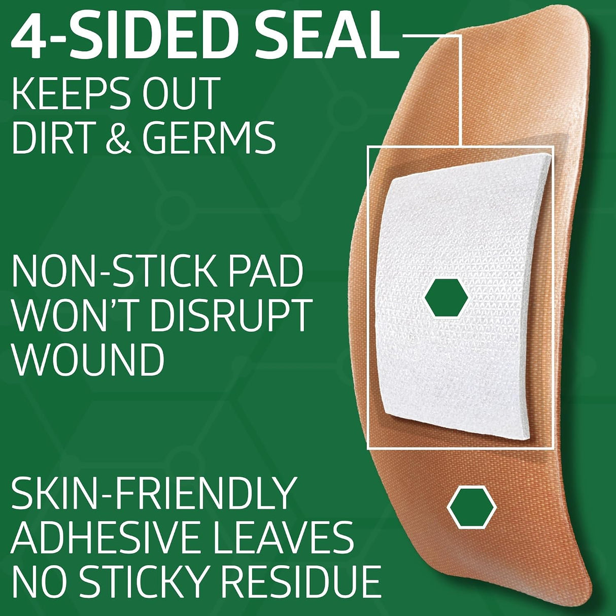 Curad Flex-Fabric Tan Adhesive Strip, 2 x 4 Inch