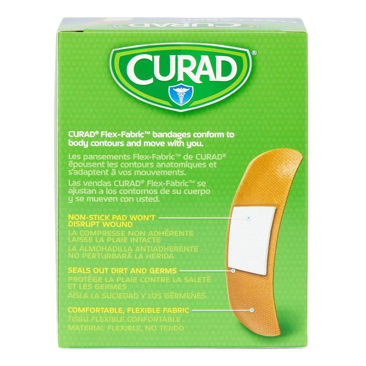 Curad Flex-Fabric Adhesive Bandages, Tan, 4 Sided Seal, Sterile, 1" x 3" - NON25660 - LL Medico