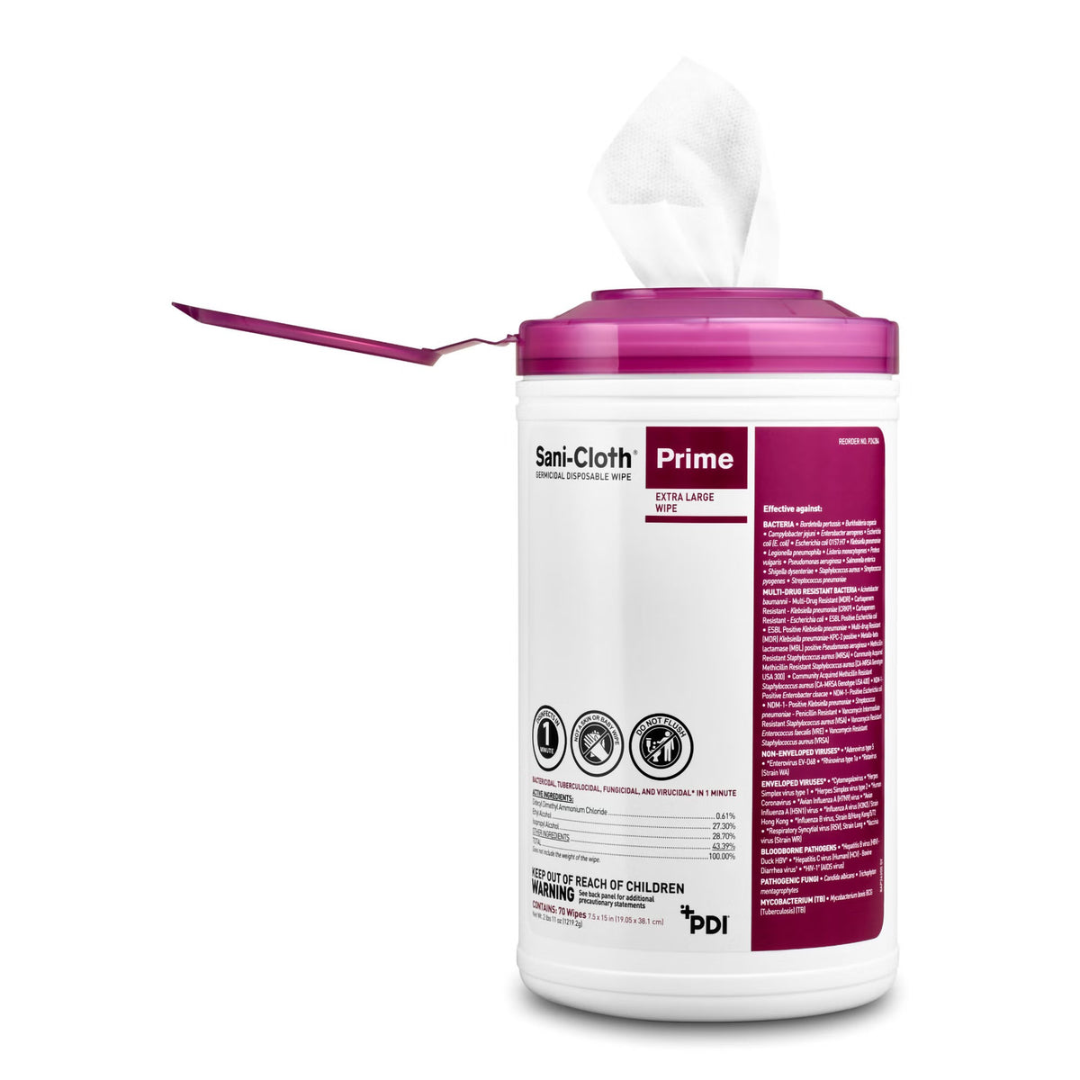 Sani-Cloth Prime, Premoistened Germicidal Surface Disinfectant Wipes, 7.5" x 15", Nonsterile - P24284 - LL Medico
