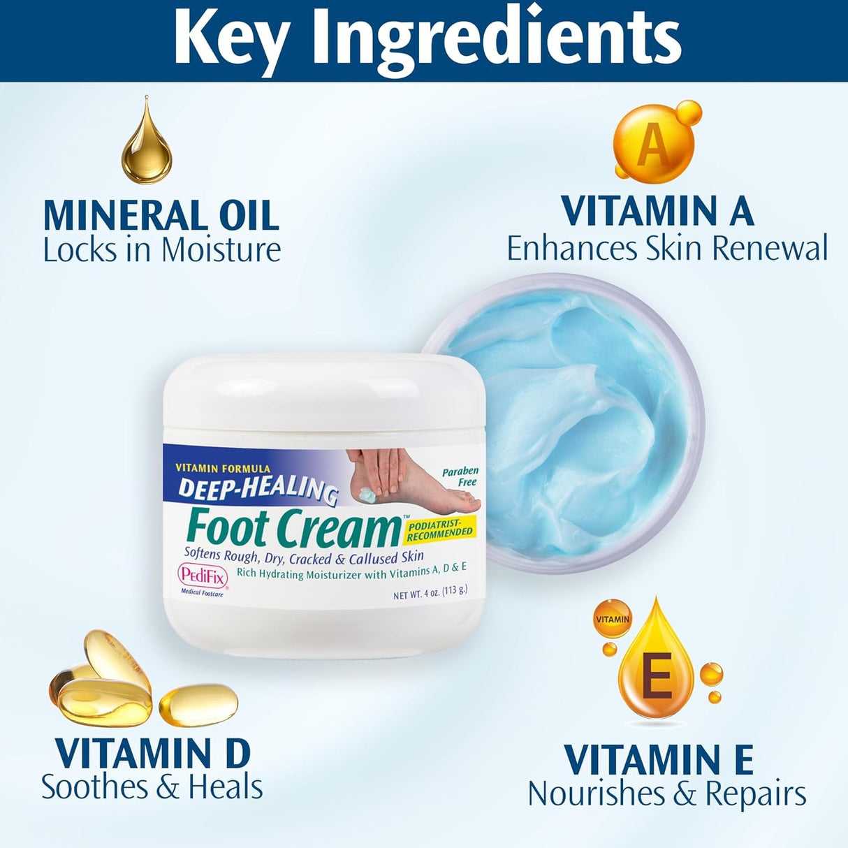 PediFix Deep-Healing Foot Cream, 4 oz Jar