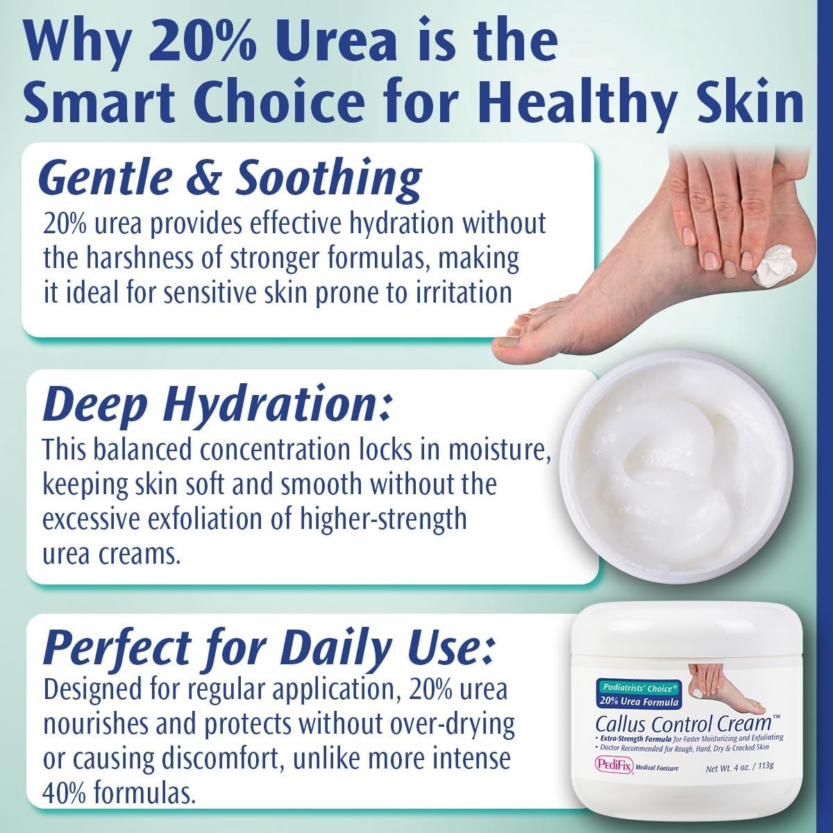 PediFix Callus Control Cream, 20% Urea Formula, 4 oz