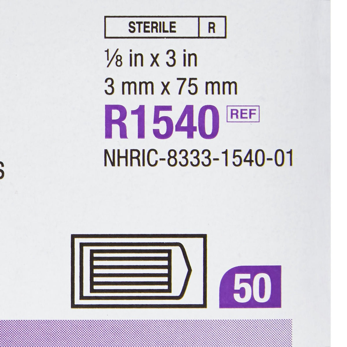 Steri-Strip Reinforced Skin Closure Strips, Nonwoven, Sterile, White, 0.125" x 3" - R1540 - LL Medico