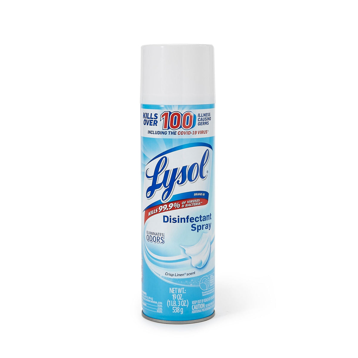 Lysol Disinfectant Spray, Surface Disinfectant, Alcohol Based Aerosol, Crisp Linen Scent, 19 oz, Non-Sterile - RAC79329CT - LL Medico
