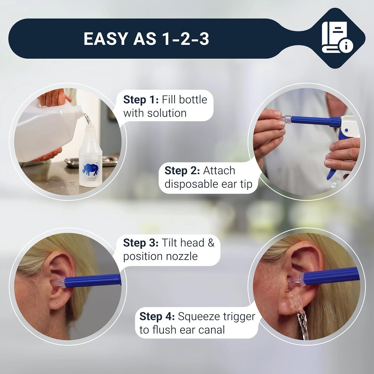 Doctor Easy Rhino Ear Washer System with 3 Disposable Tips